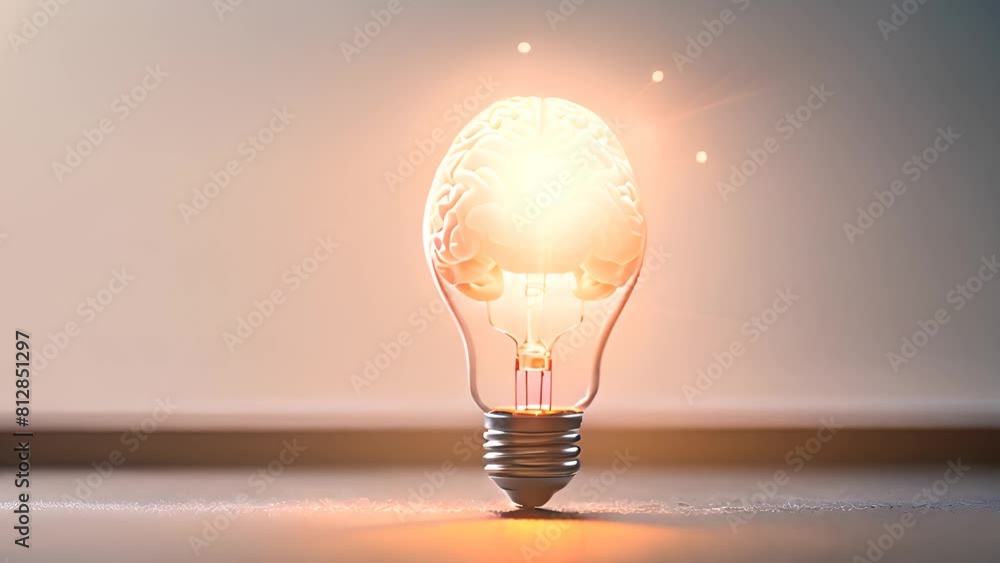 Poster unique concept of illuminated intelligence generative ai