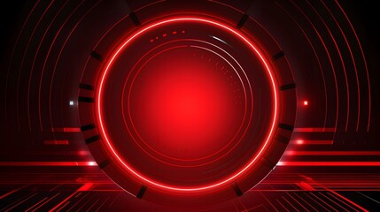 
red Abstract technology background circles digital hi-tech technology design background. concept innovation. vector illustration