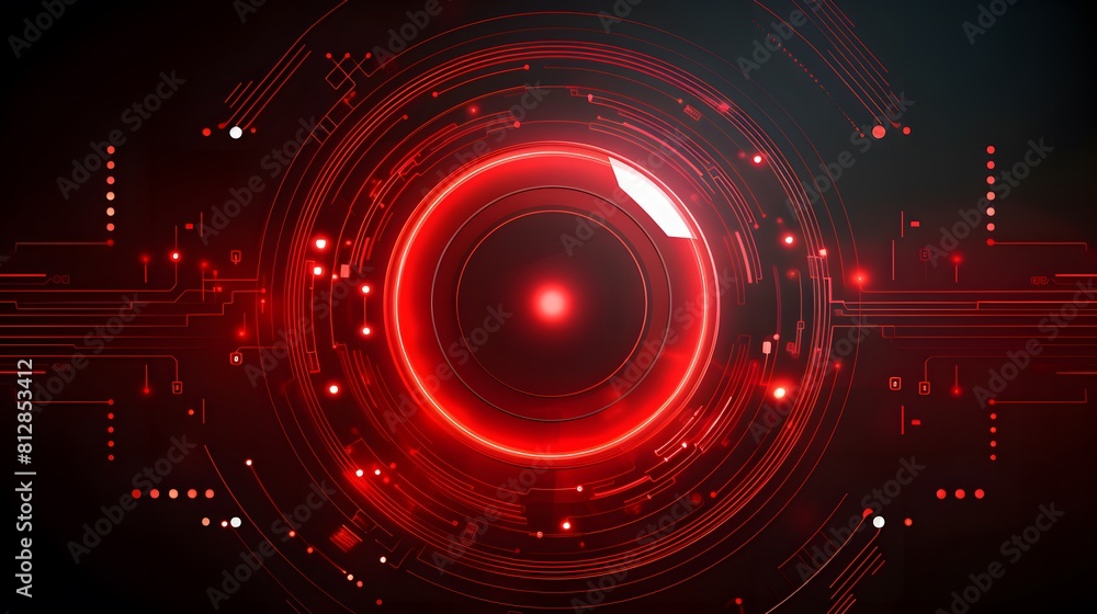 Poster red abstract technology background circles digital hi-tech technology design background. concept inn