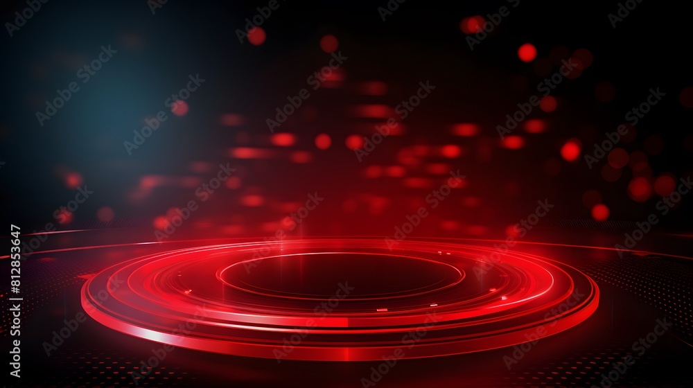 Poster red abstract technology background circles digital hi-tech technology design background. concept inn