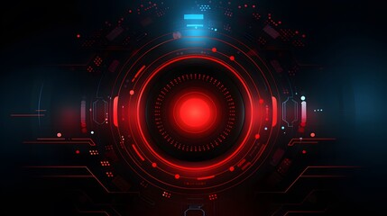 
red Abstract technology background circles digital hi-tech technology design background. concept innovation. vector illustration