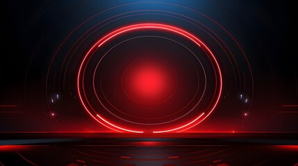 
red Abstract technology background circles digital hi-tech technology design background. concept innovation. vector illustration