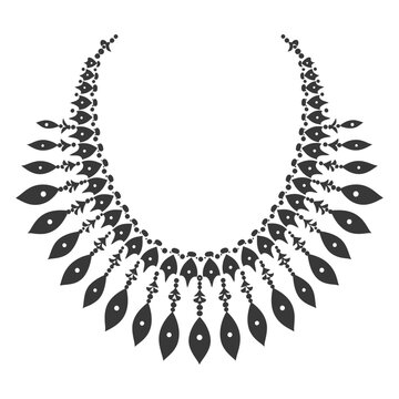 recommend clip art: Silhouette jewelry necklace accessories black color only