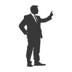 Obraz premium Silhouette lawyer in action full body black color only