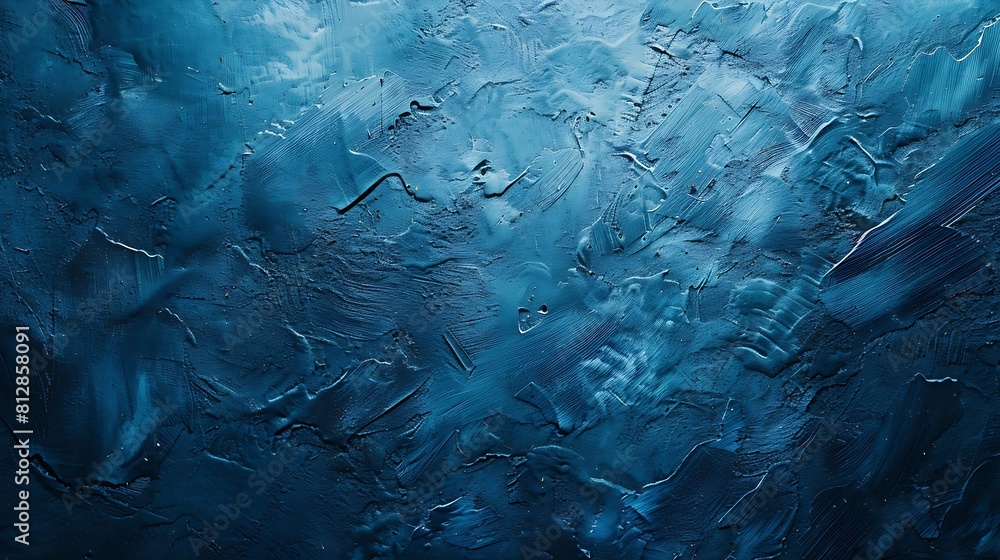 Aufkleber abstract gradient bright blue background panoramic grunge navy blue stucco wall background beautiful