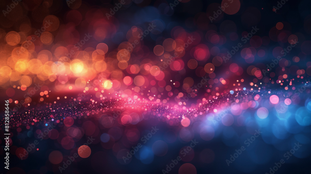Aufkleber abstract colorful bokeh lights background with a subtle blend of red and blue hues giving a sense of