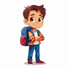 The illustration depicts a student with a white background.