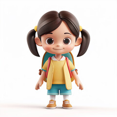 The illustration depicts a student with a transparent background.