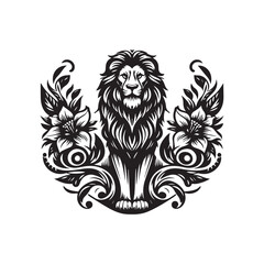 monochrome lion design