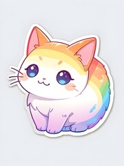 Cute Rainbow Cat Illustration Art