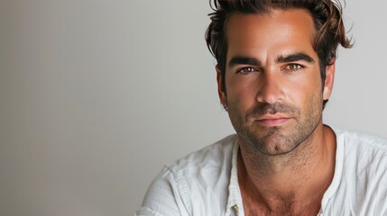 Obraz premium One handsome man on a white background 