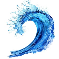 Transparent PNG of a blue wave isolated on a white background