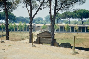 Campo sportivo nella periferia di Pompei romana .