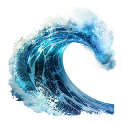 Transparent PNG of a blue wave isolated on a white background