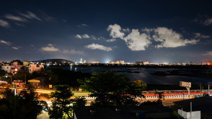 silhouette night photography