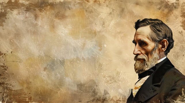 vintage style Jefferson Davis' Birthday background with copy space.