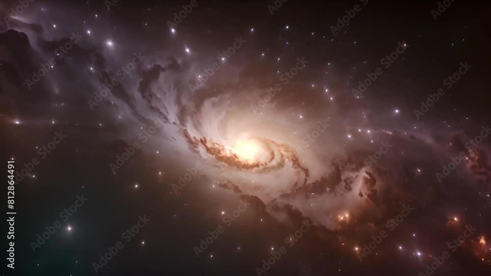 Poster spiral galaxy floating in space generative ai