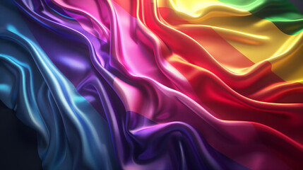 Obraz premium rainbow pride month colored background, silk fabric, in the style of an LGBT concept, Generative AI