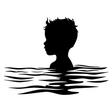 recommend clip art: little boy swimming vector illustration