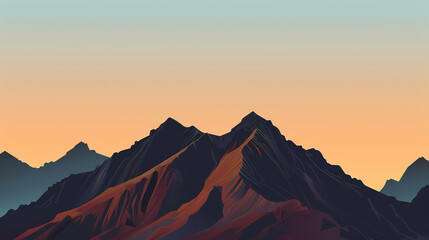 low square mountain ridge Stock vector illustration