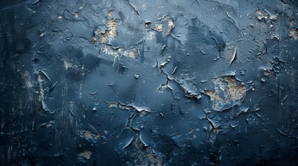 Blue cracked wall texture. Weathered concrete.