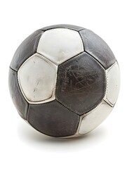 Isolated anthracite and white colored Soccer Ball on a white Background