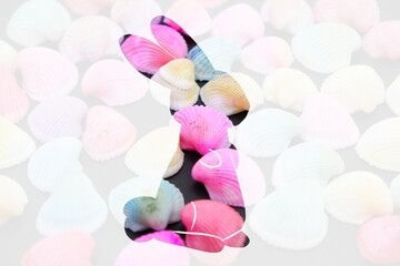 うさぎと貝のレター素材