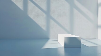 Minimal window shadow overlay background Product placement Minimal product placement background with shadow on plaster wall Creative product platform stage mockup : Generative AI