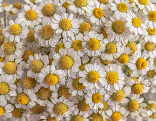 Fototapeta premium many small daisy chamomile flowers full screen close-up texture