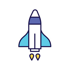 spaceship  with white background vector stock illustration