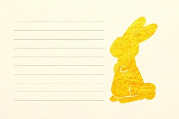 うさぎと和紙のレター素材