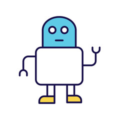 space robot  with white background vector stock illustration