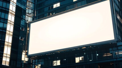Large horizontal blank advertising poster billboard banner mockup in front of building in urban city digital light box display screen for OOH media 12 sheet outofhome : Generative AI