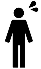 人物ピクトグラム　焦る　困る　汗　シルエット