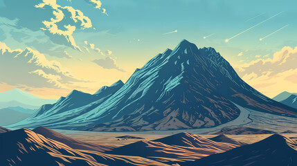 low square mountain ridge Stock vector illustration