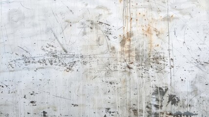 Fototapeta premium Close-up of a white painted metal wall with scratches and chipped paint.