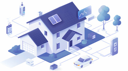 Home Health Monitoring System Concept   Manage Your Health from the Comfort of Home with Simple Flat Design Icon in Isometric Scene