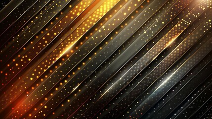 Luxury dark background with golden glowing stripes.