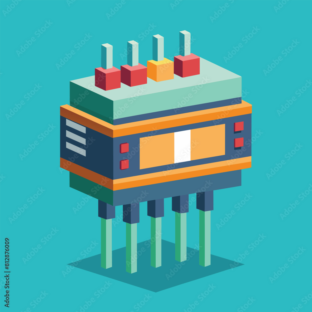 Aufkleber detailed illustration of an electronic device showing various components and circuits, a stylized re