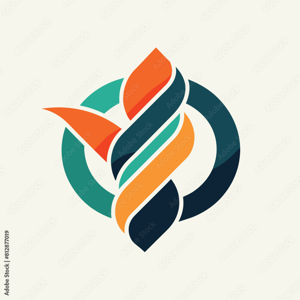 Poster minimalist typography logo design for a company, combining abstract elements for a sleek, profession