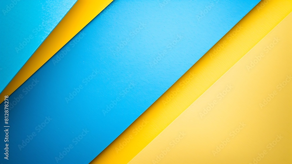 Aufkleber layout of colorful cardboard sheets in blue and yellow shades : generative ai