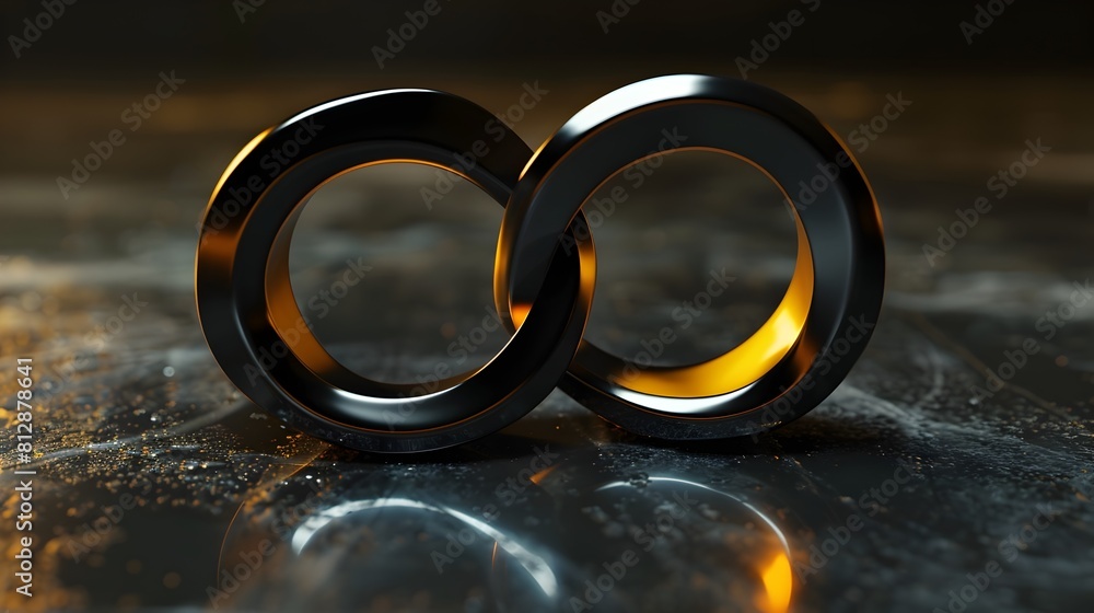 Poster endless loop dynamic 3d logo design with futuristic backdrop