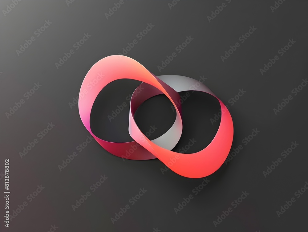 Poster minimalist 3d infinite loop logo design in clean elegant presentation