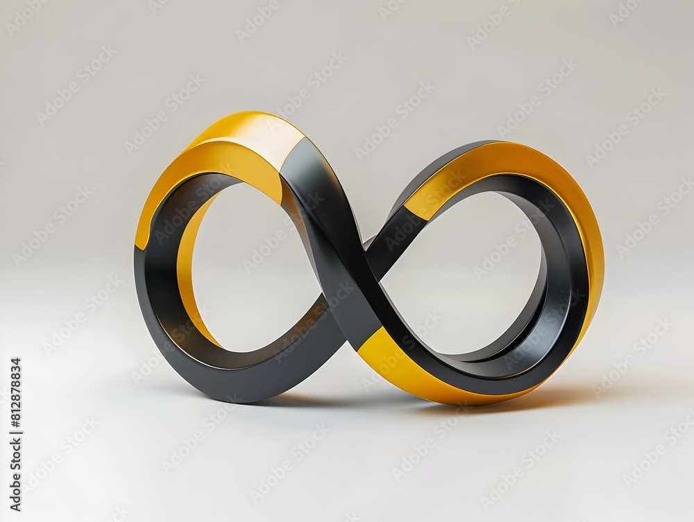 Poster elegant minimalist 3d infinity loop graphic symbol design