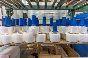 White plastic wrap used for shipping to customers
