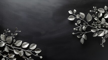 Eucalyptus leaves contrast beautifully against a black wall