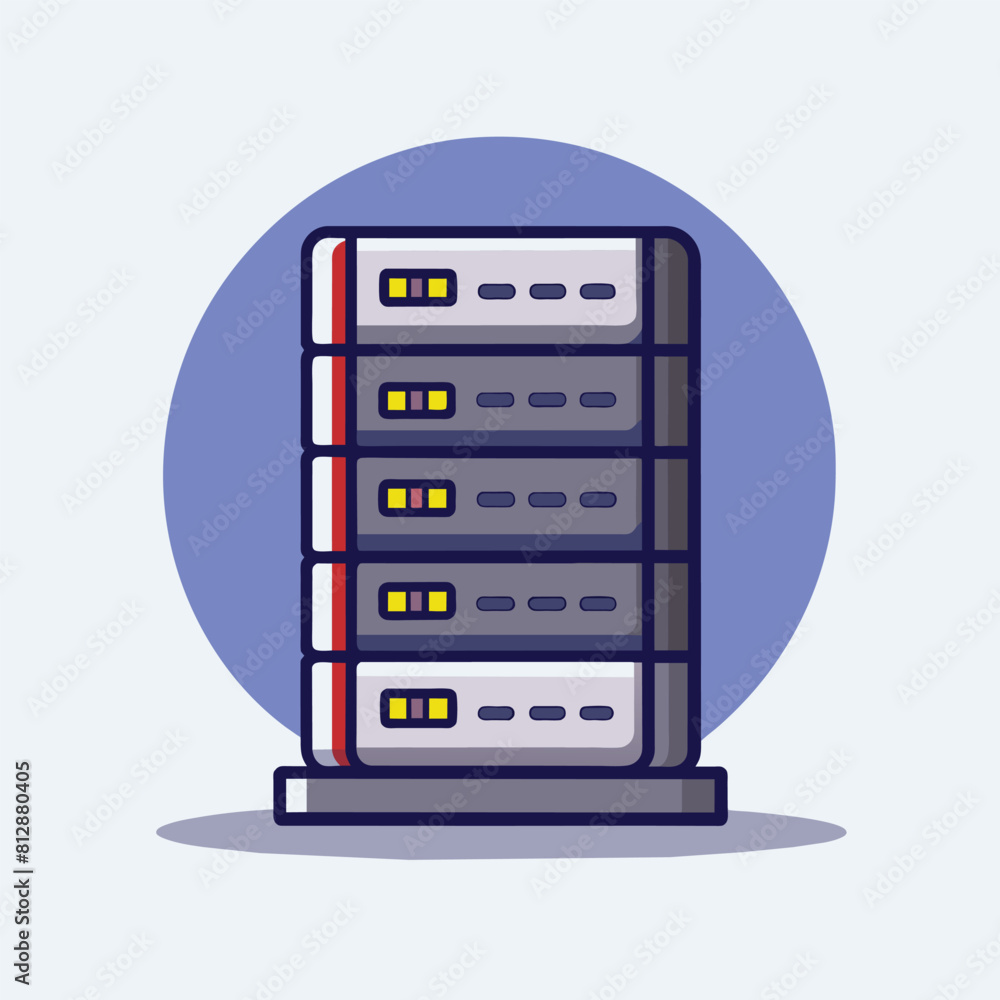 Poster a stack of data is arranged neatly with a blue circle in the background, clean, minimalist icon of a