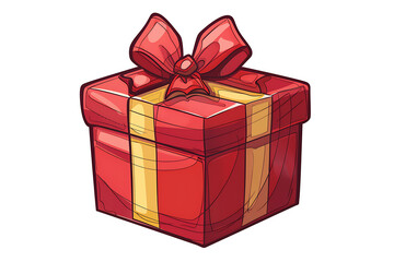 Fototapeta premium Gift box with bow on white background