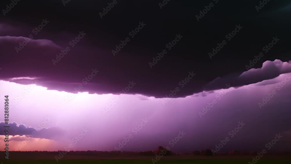 Poster lightning strikes over field generative ai