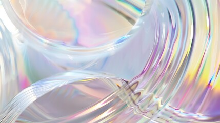 Fototapeta premium Ethereal Iridescent Abstract Form with Fluid Minimalist Holographic Background